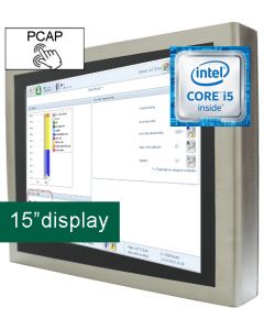 15'' IP65 PCT Panel PC i5-6300U 24V