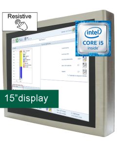 15'' IP65 Resistive Panel PC i5-6300U 24V